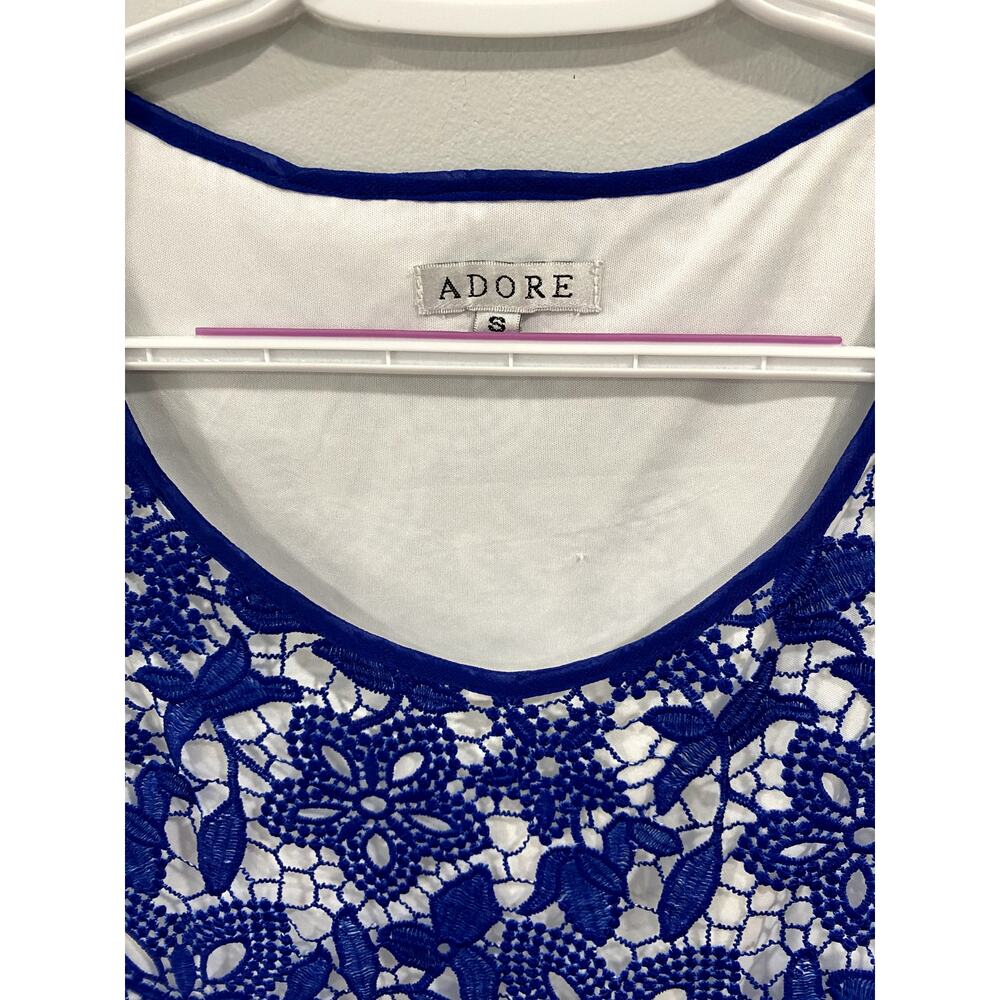 Adore Blue to white Ombre Lace Sleeveless Dress Size Small - Picture 3 of 11